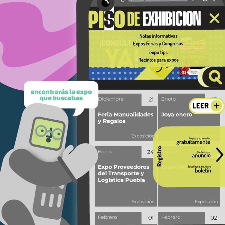 Encontrar una expo, no es una odisea, elígela en PISO DE EXHIBICION